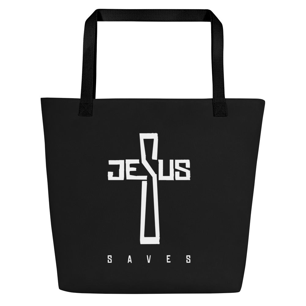 JESUS SAVES // Large Tote Bag