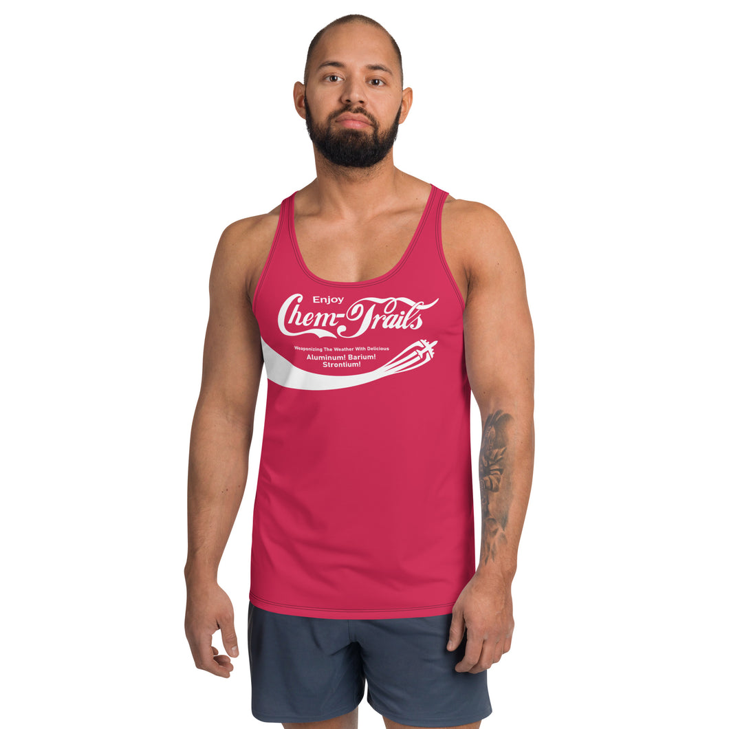 ENJOY CHEMTRAILS // Unisex Tank Top // CORAL RED