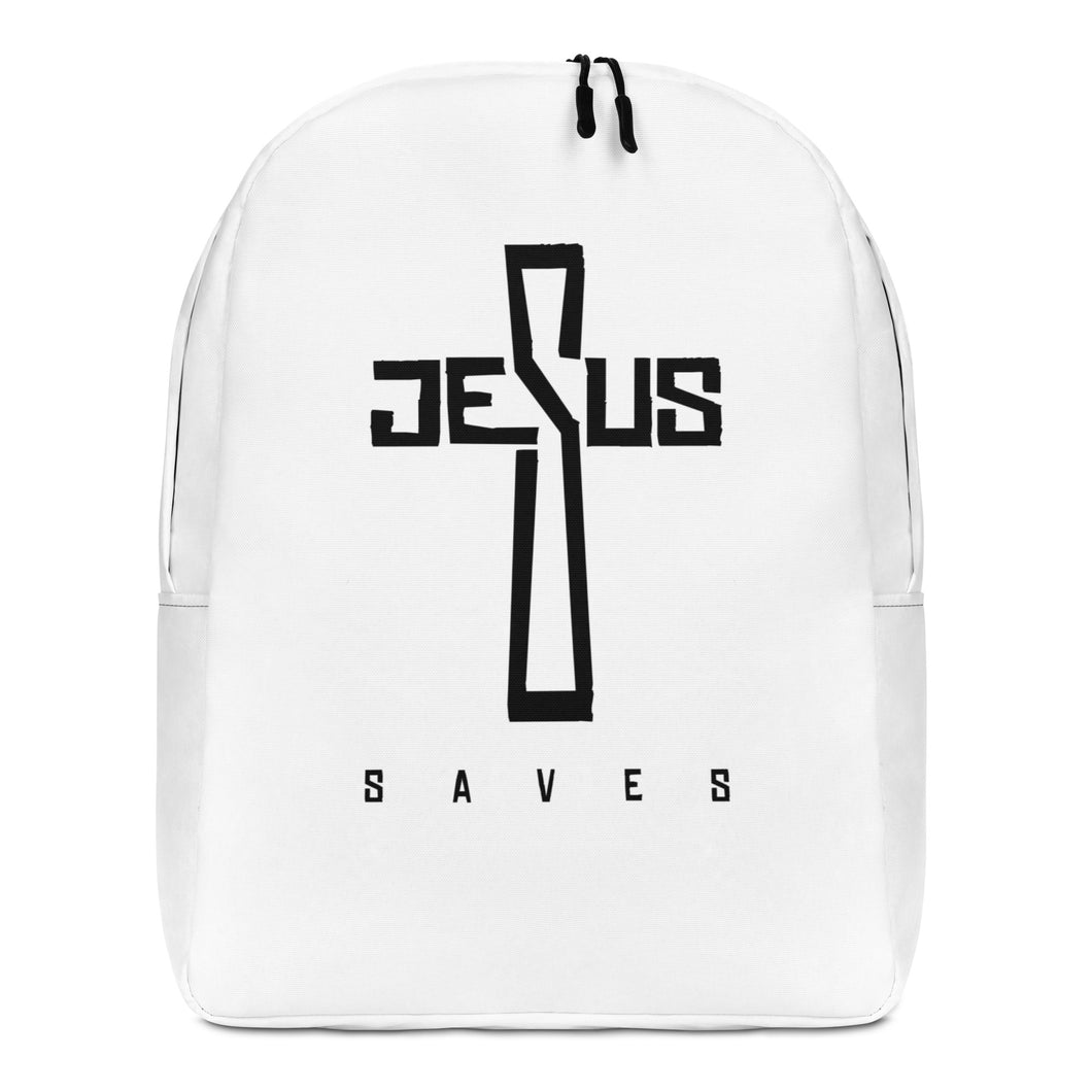 JESUS SAVES // White Backpack