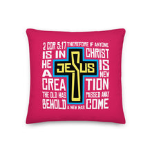 Load image into Gallery viewer, JESUS SAVES // RED &amp; BLUE // Premium Pillow
