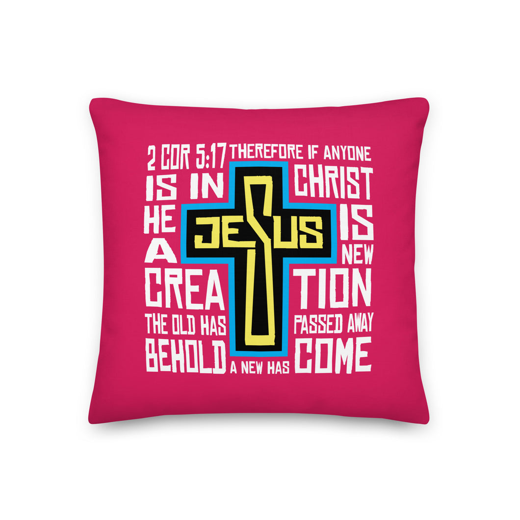 JESUS SAVES // RED & BLUE // Premium Pillow