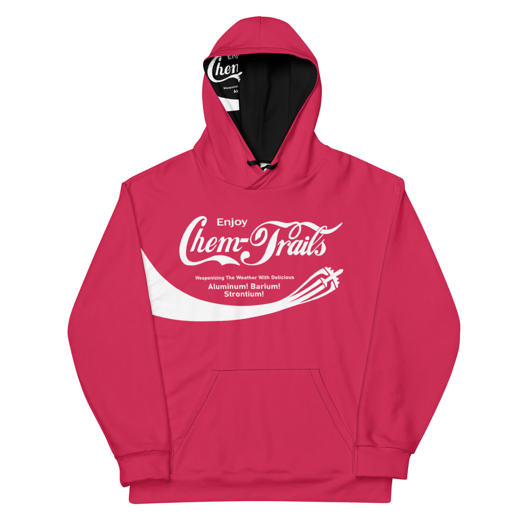 ENJOY CHEMTRAILS // Deluxe Unisex Hoodie // CORAL RED