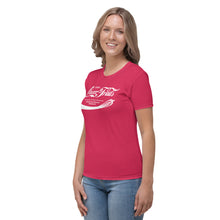 Load image into Gallery viewer, ENJOY CHEMTRAILS // Women&#39;s T-shirt // CORAL RED
