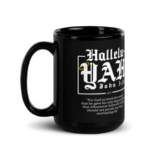 Load image into Gallery viewer, Hallelu YAH // Black Glossy Mug
