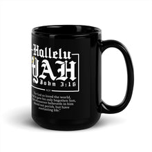 Load image into Gallery viewer, Hallelu YAH // Black Glossy Mug
