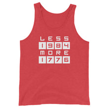 Load image into Gallery viewer, LESS 1984 MORE 1776 // Non Gradient // Unisex Tank Top
