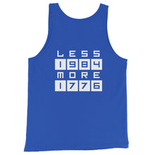 Load image into Gallery viewer, LESS 1984 MORE 1776 // Non Gradient // Unisex Tank Top
