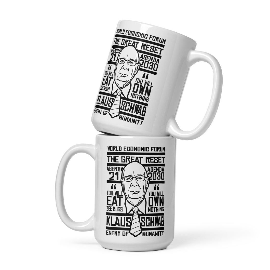 KLAUS SCHWAB // White glossy mug