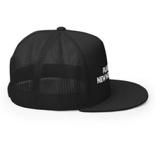 Load image into Gallery viewer, PLANDEMIC = NEW WORLD ORDER // Trucker Hat // on dark
