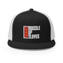 Load image into Gallery viewer, MUZZLE UP SLAVES // Trucker hat // On dark + color
