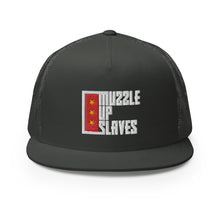 Load image into Gallery viewer, MUZZLE UP SLAVES // Trucker hat // On dark + color
