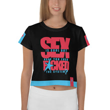 Load image into Gallery viewer, F*CK THE SYSTEM - All-Over Print Crop Tee
