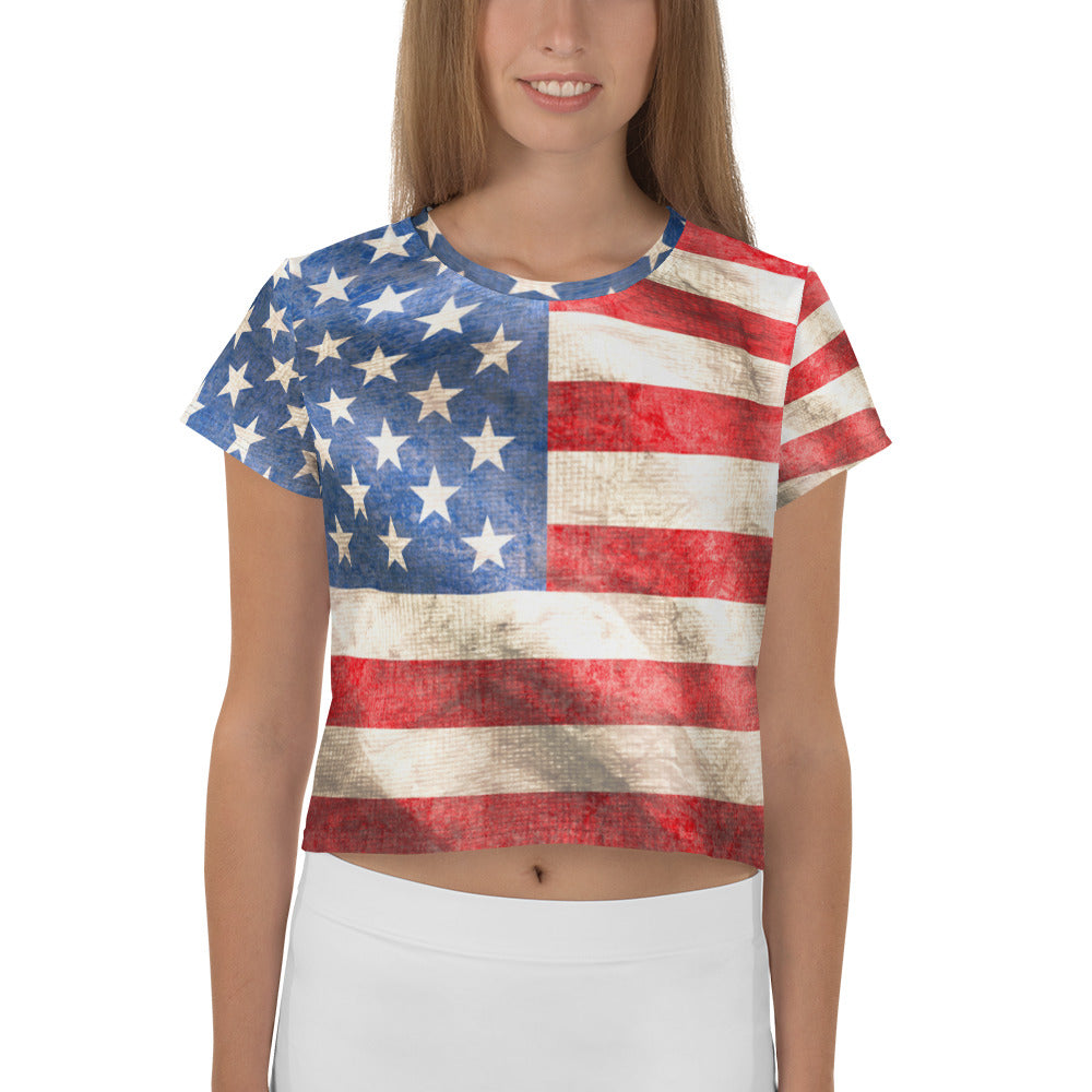 AMERICAN FLAG -- Crop Tee