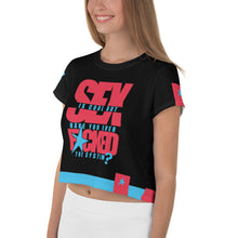 Load image into Gallery viewer, F*CK THE SYSTEM - All-Over Print Crop Tee
