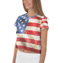 Load image into Gallery viewer, AMERICAN FLAG -- Crop Tee
