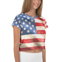 Load image into Gallery viewer, AMERICAN FLAG -- Crop Tee
