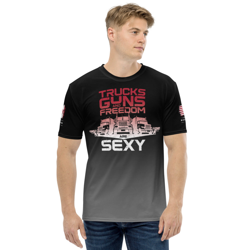 TRUCKS GUNS & FREEDOM -- DELUXE Men's T-shirt