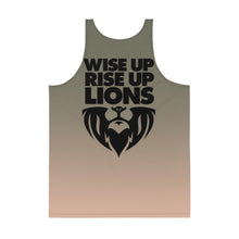 Load image into Gallery viewer, WISE UP RISE UP LIONS // DELUXE Unisex Tank Top // All-over-print
