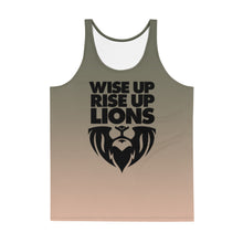 Load image into Gallery viewer, WISE UP RISE UP LIONS // DELUXE Unisex Tank Top // All-over-print
