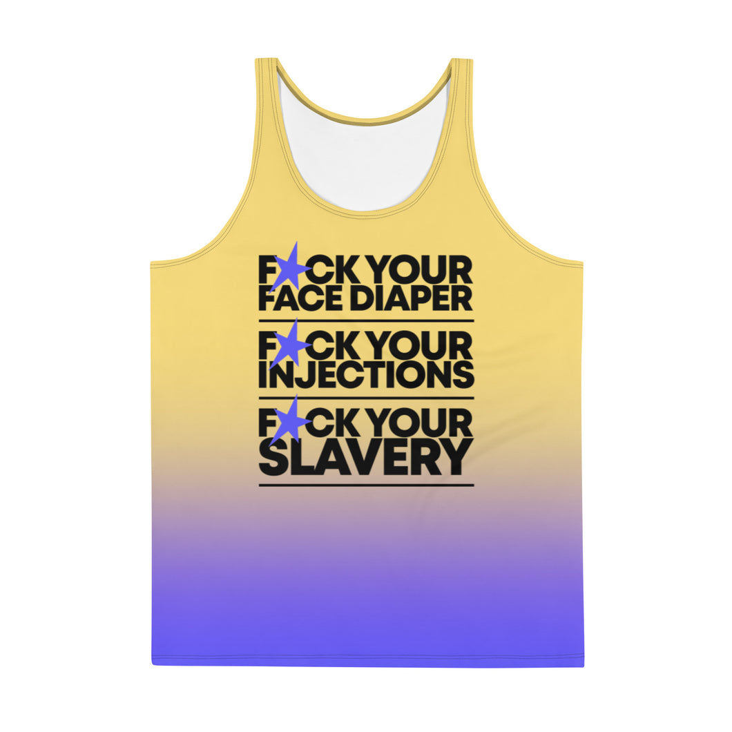 FUCK YOUR SLAVERY // FYS // Unisex Tank Top // All-over-print