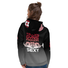 Load image into Gallery viewer, TRUCKS GUNS &amp; FREEDOM -- DELUXE Unisex Hoodie
