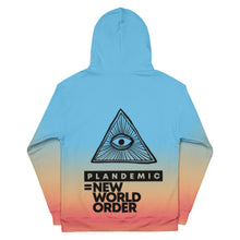 Load image into Gallery viewer, PLANDEMIC = NEW WORLD ORDER // DELUXE Unisex Hoodie
