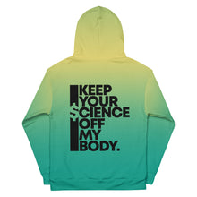 Load image into Gallery viewer, KEEP YOUR $CIENCE OFF MY BODY // DELUXE Unisex Hoodie // All over print
