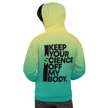 Load image into Gallery viewer, KEEP YOUR $CIENCE OFF MY BODY // DELUXE Unisex Hoodie // All over print
