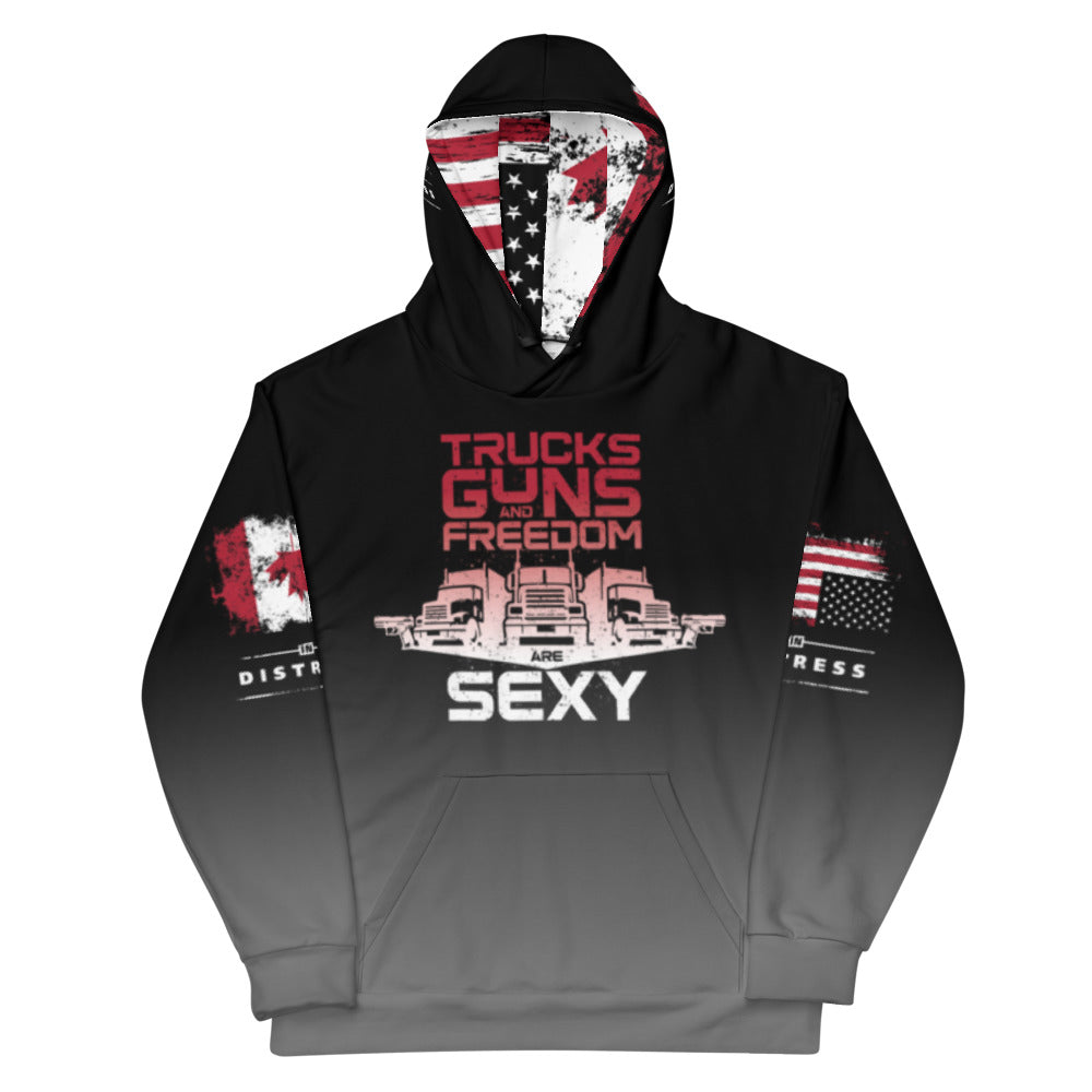 TRUCKS GUNS & FREEDOM -- DELUXE Unisex Hoodie