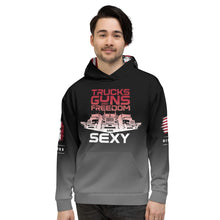 Load image into Gallery viewer, TRUCKS GUNS &amp; FREEDOM -- DELUXE Unisex Hoodie
