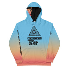 Load image into Gallery viewer, PLANDEMIC = NEW WORLD ORDER // DELUXE Unisex Hoodie
