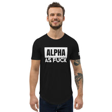 Load image into Gallery viewer, ALPHA AS FUCK -- Men&#39;s Curved Hem T-Shirt, black
