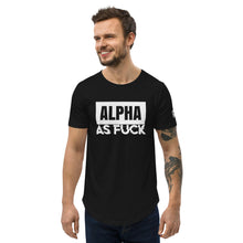 Load image into Gallery viewer, ALPHA AS FUCK -- Men&#39;s Curved Hem T-Shirt, black
