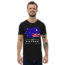 Load image into Gallery viewer, AUSTRALIA IN DISTRESS -- Men&#39;s Curved Hem T-Shirt (black or gray)
