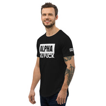 Load image into Gallery viewer, ALPHA AS FUCK -- Men&#39;s Curved Hem T-Shirt, black
