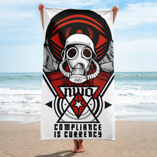 Load image into Gallery viewer, COPMLIANCE IS CURRENCY // Beach Towel
