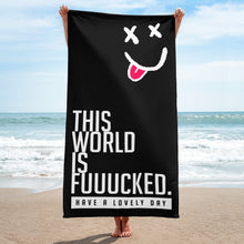 Load image into Gallery viewer, THIS WORLD IS FUUUCKED // Beach Towel
