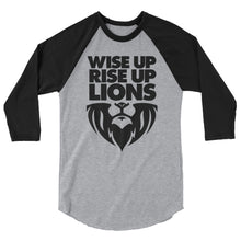 Load image into Gallery viewer, WISE UP RISE UP -- 3/4 sleeve raglan shirt (all colors)
