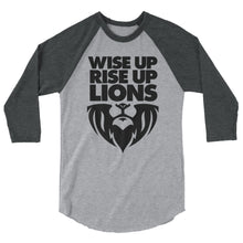 Load image into Gallery viewer, WISE UP RISE UP -- 3/4 sleeve raglan shirt (all colors)
