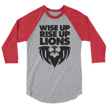 Load image into Gallery viewer, WISE UP RISE UP -- 3/4 sleeve raglan shirt (all colors)
