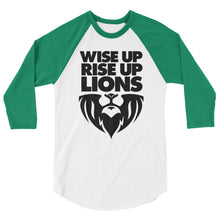 Load image into Gallery viewer, WISE UP RISE UP -- 3/4 sleeve raglan shirt (all colors)
