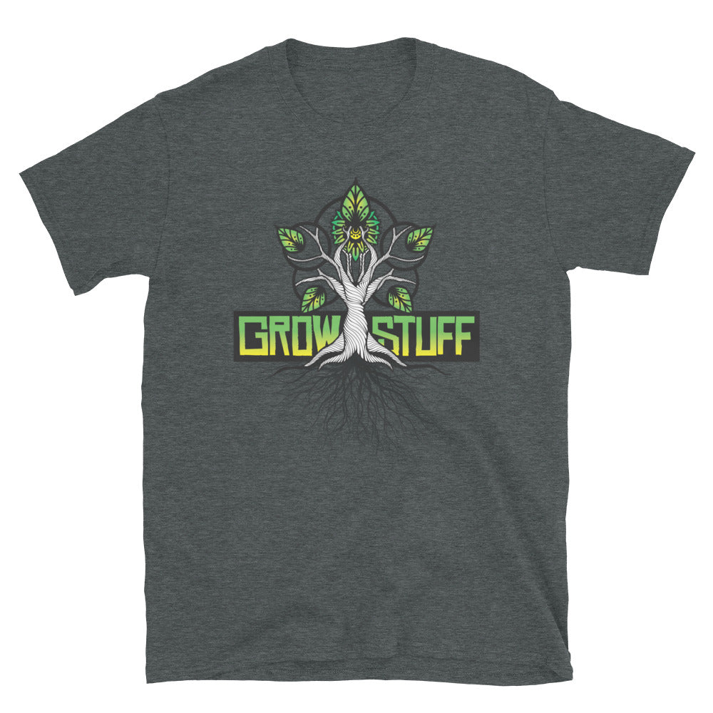 GROW STUFF // Unisex Tshirt // Grey & White