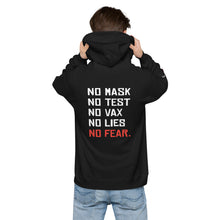 Load image into Gallery viewer, NO FEAR - Unisex fleece hoodie (Black)
