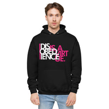 Load image into Gallery viewer, DISOBEDIENCE IS A VIRTUE - Unisex fleece hoodie - Black or Grey
