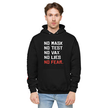 Load image into Gallery viewer, NO FEAR - Unisex fleece hoodie (Black)
