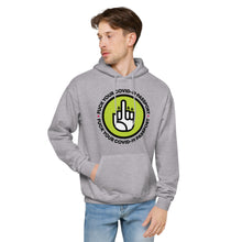 Load image into Gallery viewer, FUCK THE COVID-19 PASSPORT -- Unisex fleece hoodie (white, grey)
