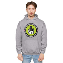 Load image into Gallery viewer, FUCK THE COVID-19 PASSPORT -- Unisex fleece hoodie (white, grey)
