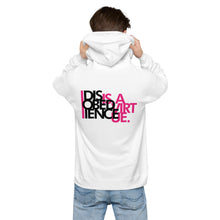 Load image into Gallery viewer, DISOBEDIENCE IS A VIRTUE - Unisex fleece hoodie - White
