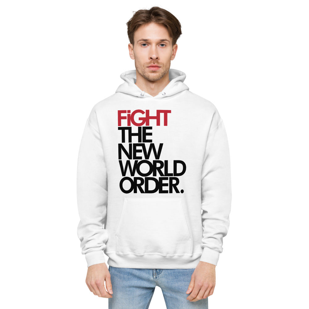 FIGHT THE NWO - Unisex fleece hoodie - White