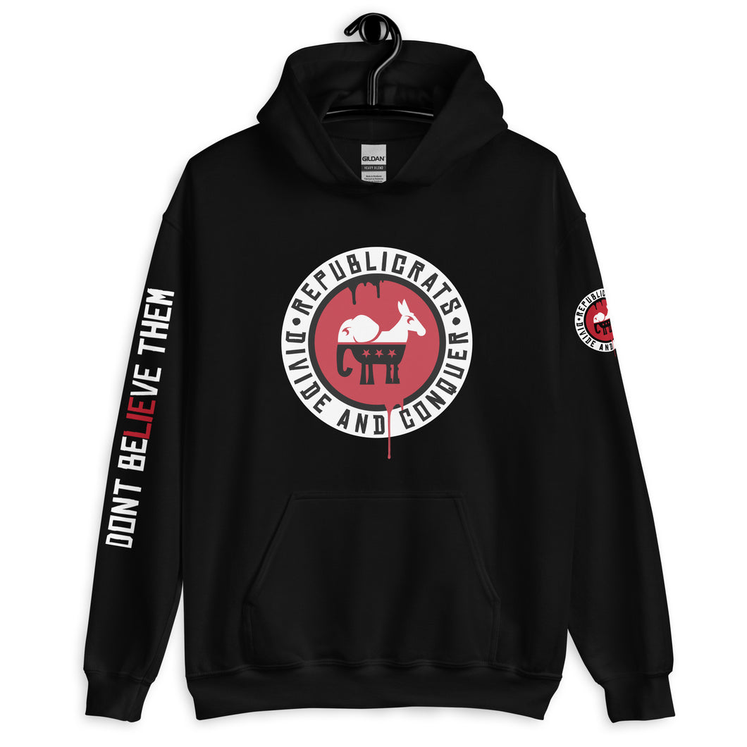 REPUBLICRATS // Unisex Hoodie // Black, Dark Gray